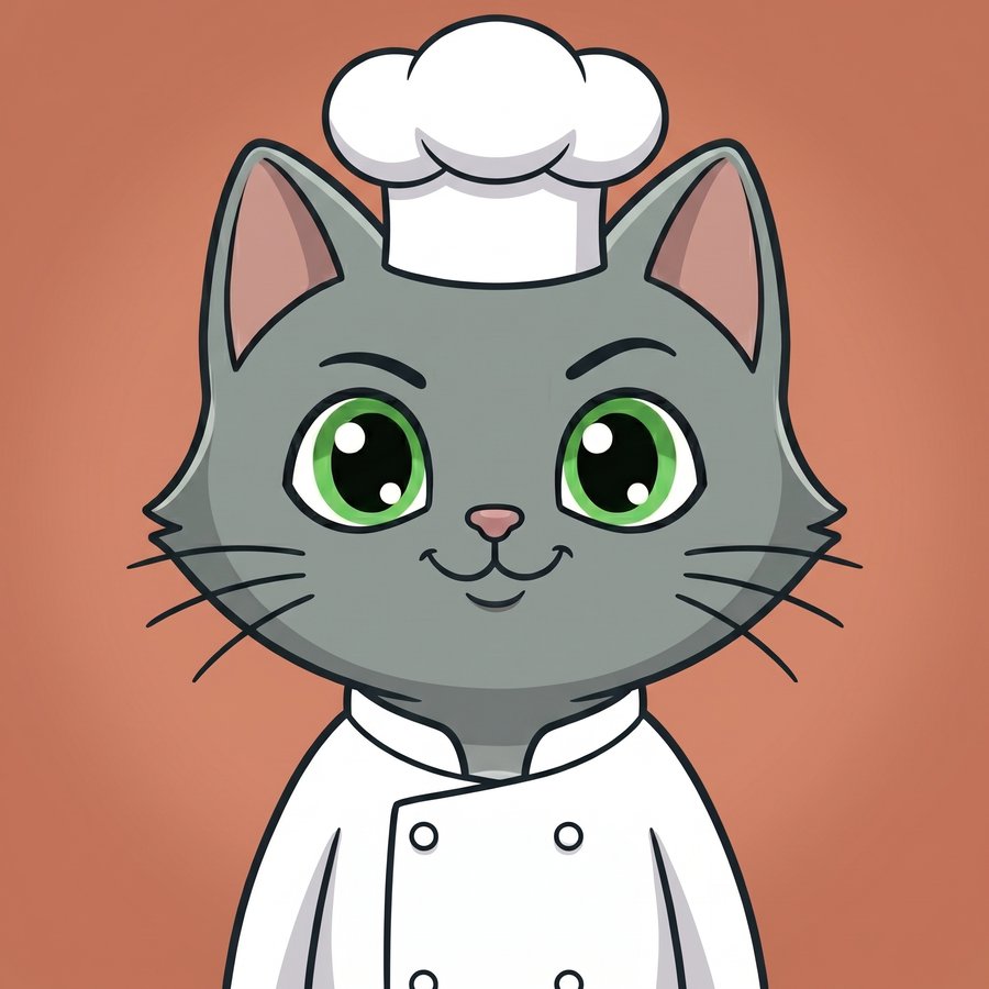 Flefy profile picture dressed as a chef, wearing a white toque hat and white chef coat, warm smile